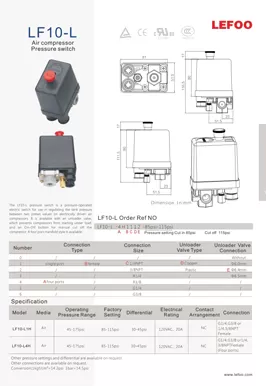 Pressostato compressore d'aria LF10-L