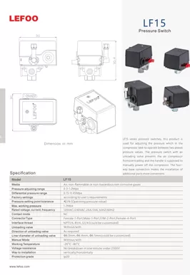 Pressostato compressore d'aria LF15