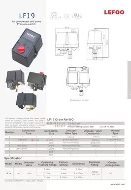 Compressore d'aria e pressostato pompa LF19