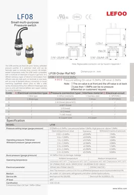 Pressostato multiuso compatto LF08