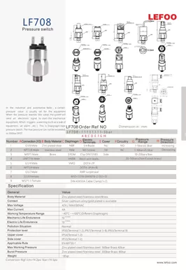 Pressostato a membrana LF708