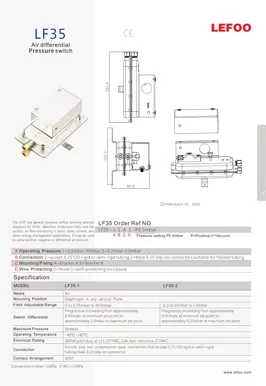 Pressostato aria differenziale LF35