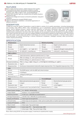 Trasmettitore di qualità dell'aria All-in-One LEFOO LFG60