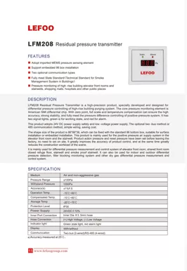 Trasduttore di pressione residua LEFOO LFM208