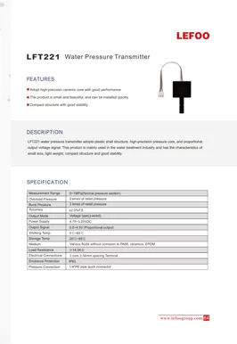 Trasmettitore di pressione dell'acqua LEFOO LFT221