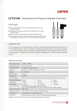 Trasmettitore di temperatura e pressione LEFOO LFT3100