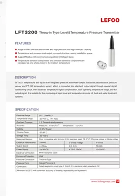 Trasmettitore di temperatura e livello LEFOO LFT3200