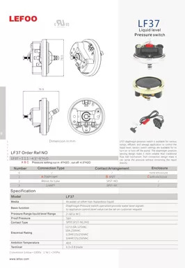 Pressostato livello liquido LF37