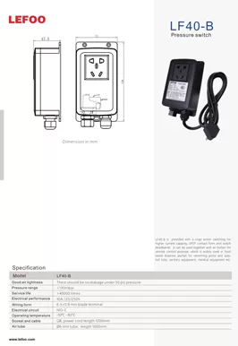 Scatola pressostato pneumatica LF40-B
