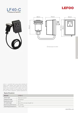 Scatola pressostato pneumatica LF40-C