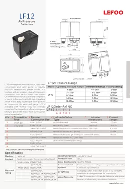 Pressostato aria trifase LF12